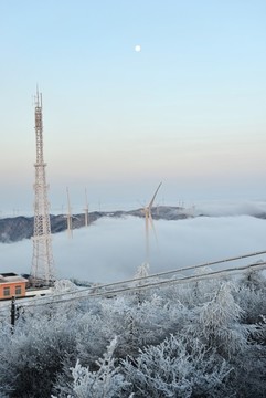 五峰獨嶺云海雪景風(fēng)光