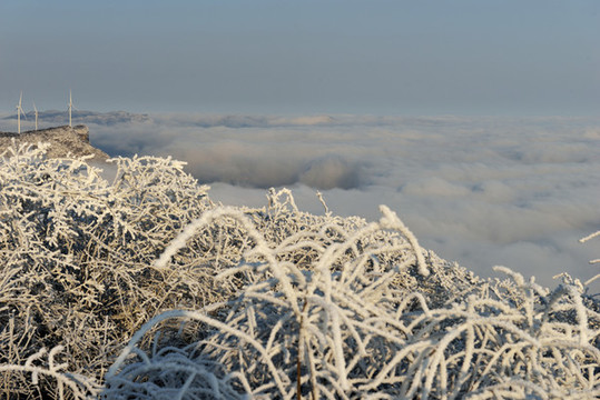 五峰獨(dú)嶺雪景云海風(fēng)光