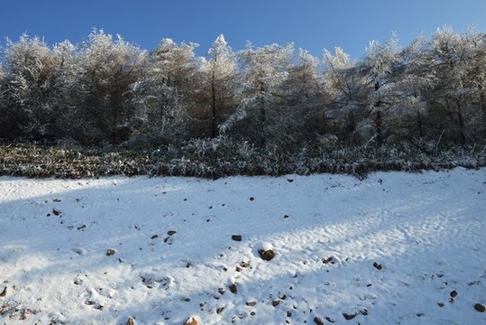 五峰獨(dú)嶺雪景