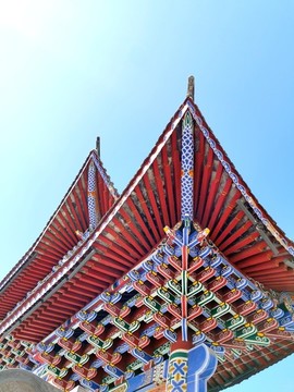 中式古建飛檐翹角
