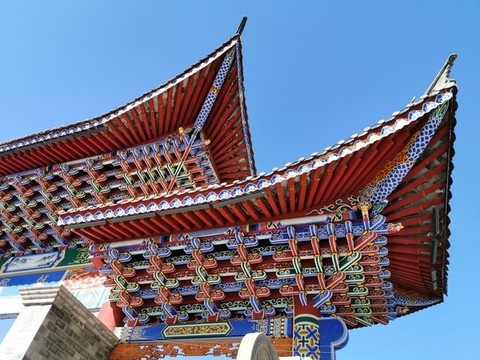 中式古建飛檐翹角