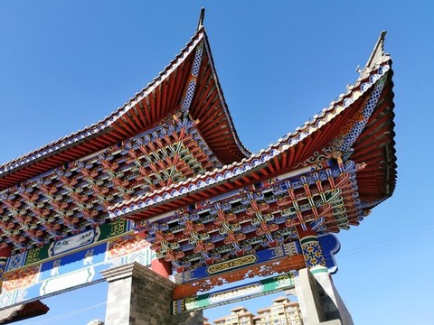 中式古建飛檐翹角