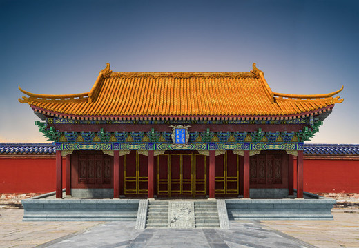 故宮養(yǎng)性殿古建筑3D墻紙背景墻