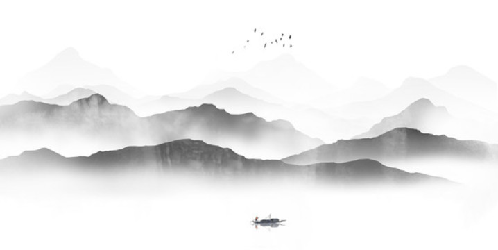 新中式意境山水風(fēng)景畫