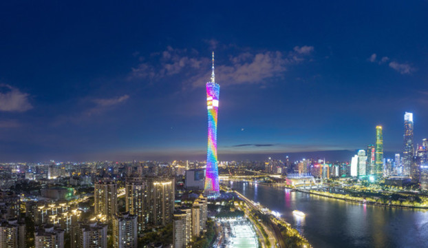 廣州城市夜景航拍