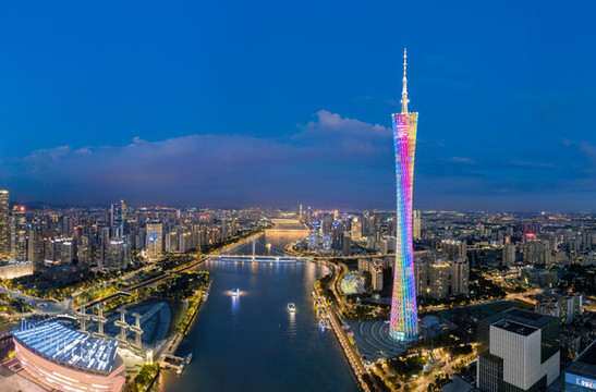 廣州城市夜景航拍