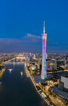 廣州城市夜景航拍