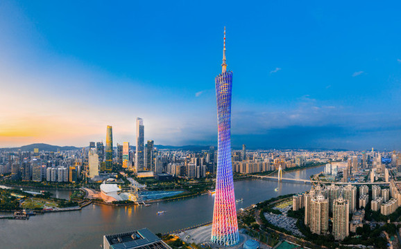 廣州城市夜景航拍
