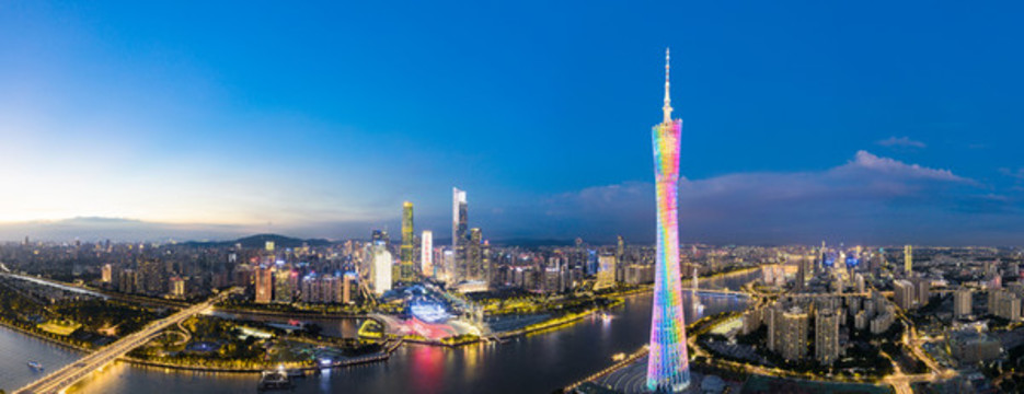 廣州城市夜景航拍