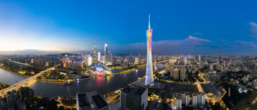 廣州城市夜景航拍