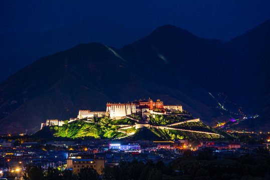 西藏布達拉宮夜景