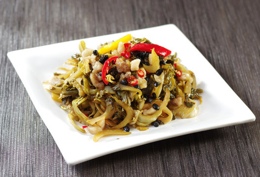 酸菜豆豉炒油渣