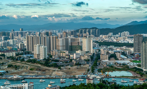 海島建筑景觀鳥瞰圖