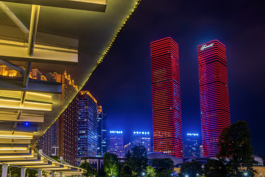 中國貴州貴陽花果園夜景
