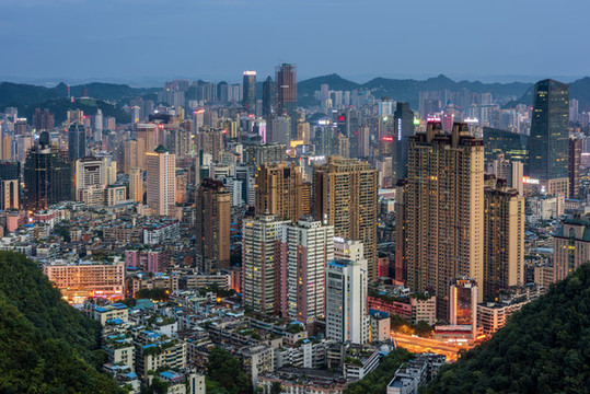 貴州貴陽(yáng)城市夜景風(fēng)光