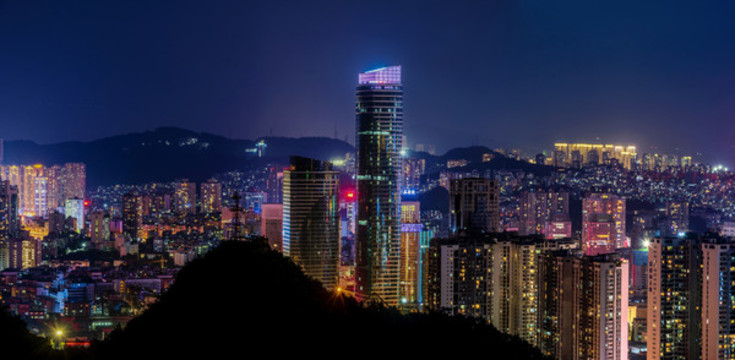 貴州貴陽城市夜景風光