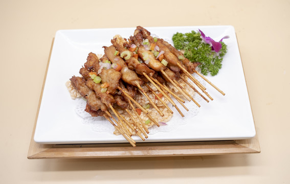 鍋巴兔肉串