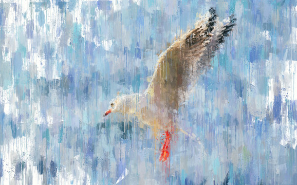 海鷗油畫