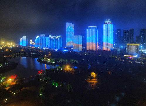 海口夜景航拍