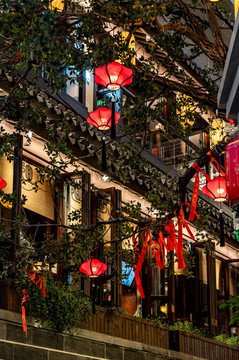 中國長春農(nóng)歷新年里的紅燈籠