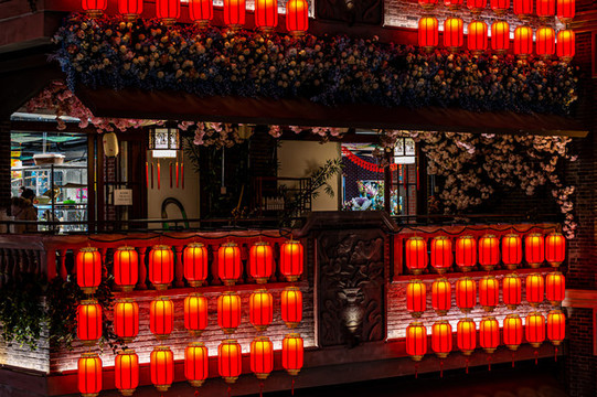 中國長(zhǎng)春農(nóng)歷新年里的紅燈籠