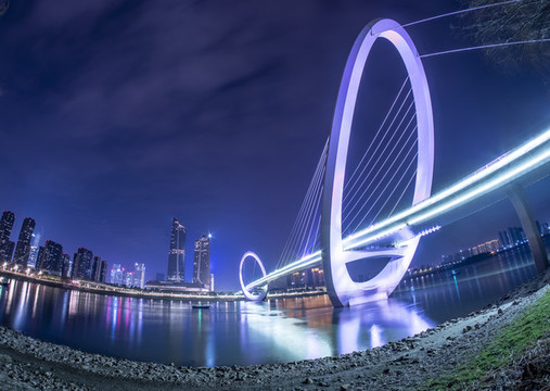南京眼步行橋夜景