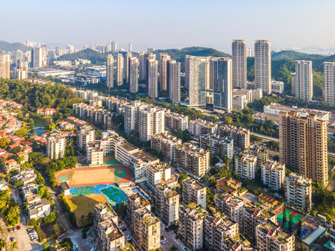 航拍珠海城市景觀全景