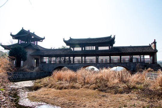 復(fù)古建筑石板橋