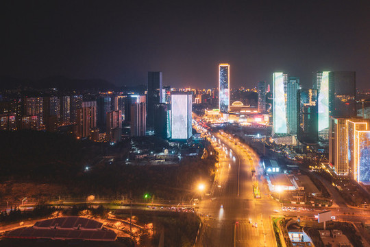 航拍濟南東部新城夜景42