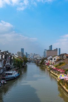 無錫南長(zhǎng)街清名橋古運(yùn)河景觀