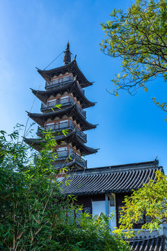 上海嘉定州橋景區(qū)州橋老街法華塔