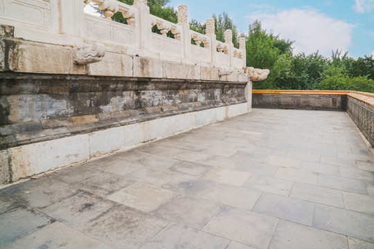 北京北海公園古建筑和白塔