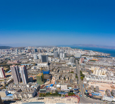 航拍云南大理市區(qū)