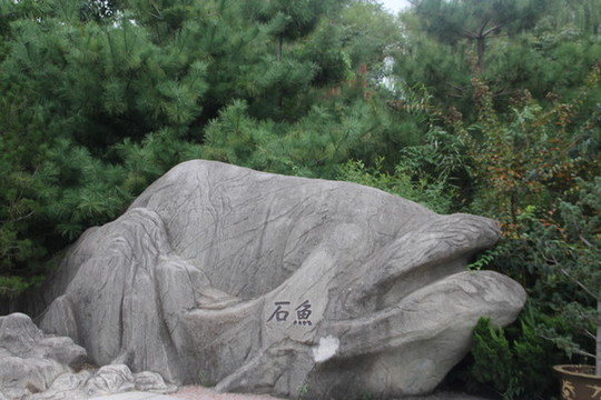中國西安世博園石魚石雕