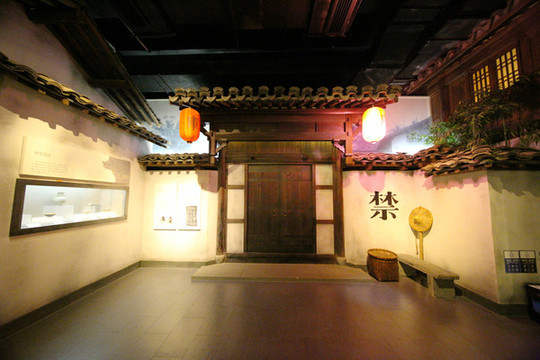 古代倉庫夜晚場景