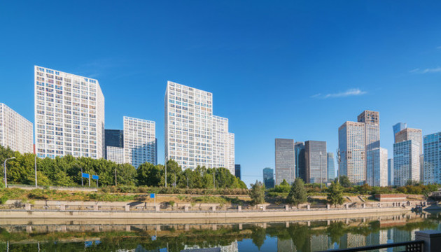 北京建外CBD建筑和通惠河風(fēng)光