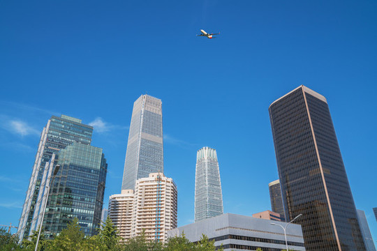 北京現(xiàn)代城市建筑和航空交通