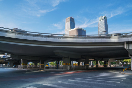 北京建國(guó)門大街立交橋和城市交通