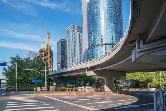 北京建國門大街立交橋和城市交通