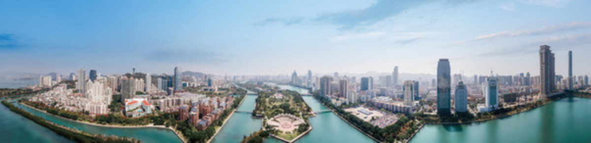 航拍廈門城市景觀全景大畫幅