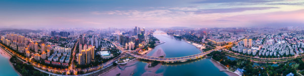 航拍福州城市風(fēng)貌全景圖