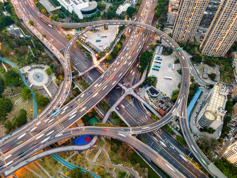 航拍福州跨江橋梁公路
