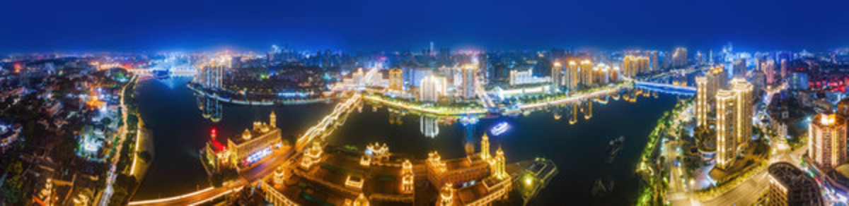 航怕福州城市夜景大畫(huà)幅