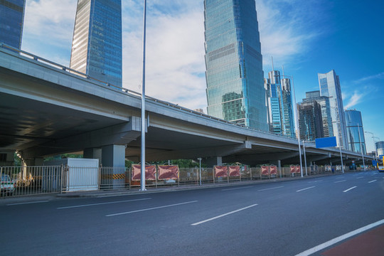 北京建國門大街的建筑和柏油馬路