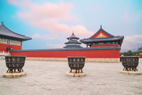 北京天壇公園的古建筑和天壇廣場