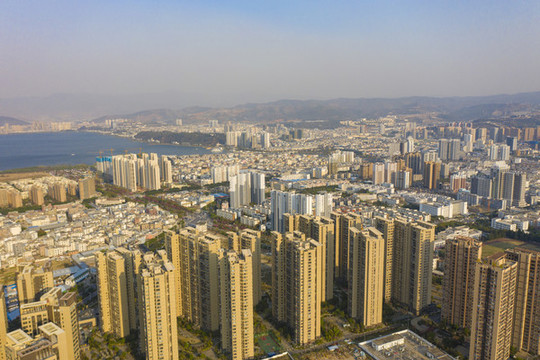 航拍云南大理市區(qū)