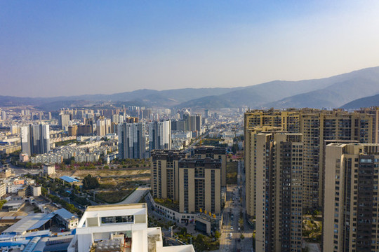 航拍云南大理市區(qū)