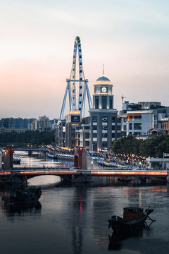 廣東省中山市岐江兩岸城市風(fēng)光