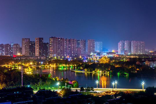 中國江蘇泰州鳳城河夜景風光