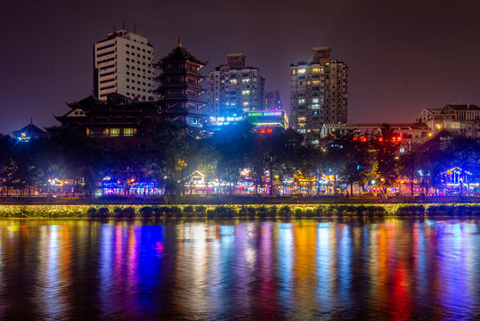 成都合江亭九眼橋夜景